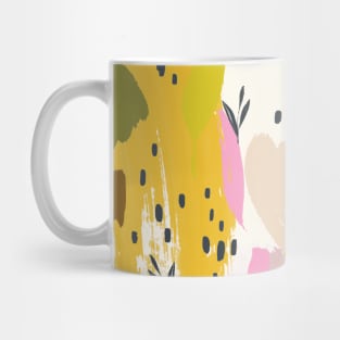 Pink And Yellow Abstract Art Trendy Modern Pattern Mug